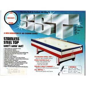 Vintage 1970s SST Stainless Steel Air Cushion Hockey Game Flyer